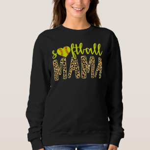 Softball Mama Cute Cheetah Sports Mother's Day Sweatshirt