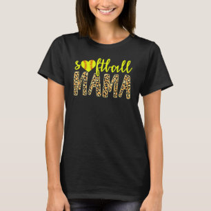 Softball Mama Cute Cheetah Sports Mother's Day T-Shirt