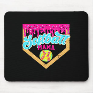 Softball Mama Drip Funny Game Day Softball Ice Cre Mouse Pad