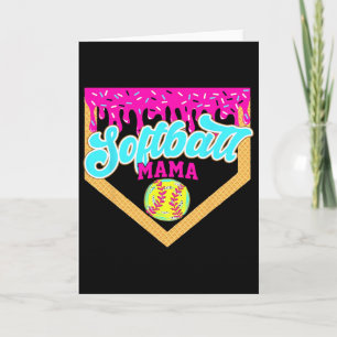 Softball Mama Drip Ice Cream Dripping Game Day Sof Card