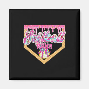 Softball Mama Drip Softball Ice Cream Drip Softbal Magnet