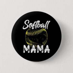 Softball Mama For Women Family Matching Players Mo 6 Cm Round Badge