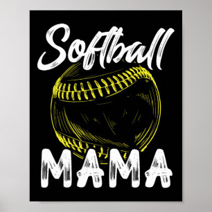 Softball Mama For Women Family Matching Players Mo Poster