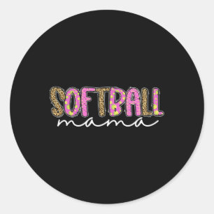 Softball Mama Mom Mother Girls Fastpitch  Classic Round Sticker