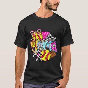 Softball Mama Mom Softball Game Day Vibes Mother's T-Shirt