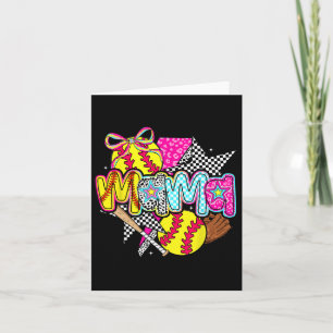 Softball Mama Mum Softball Game Day Vibes Mother's Card