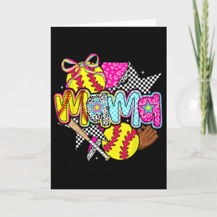 Softball Mama Mum Softball Game Day Vibes Mother's Card
