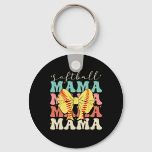 Softball Mama Mvv Mother's Day Softball Mama Retro Key Ring