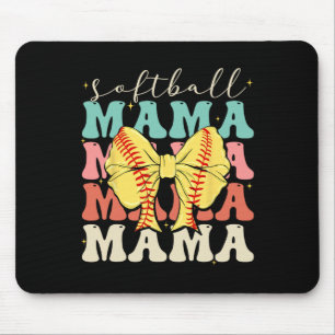 Softball Mama Mvv Mother's Day Softball Mama Retro Mouse Pad