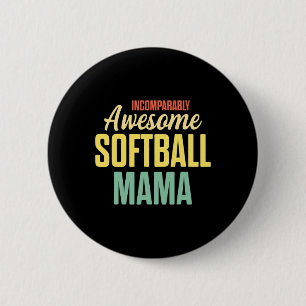 Softball Mama Proud Mom Team Player 6 Cm Round Badge