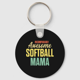 Softball Mama Proud Mom Team Player Key Ring
