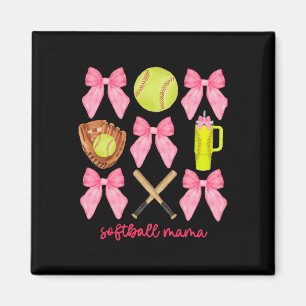 Softball Mama Softball Coquette Bow _1 Magnet