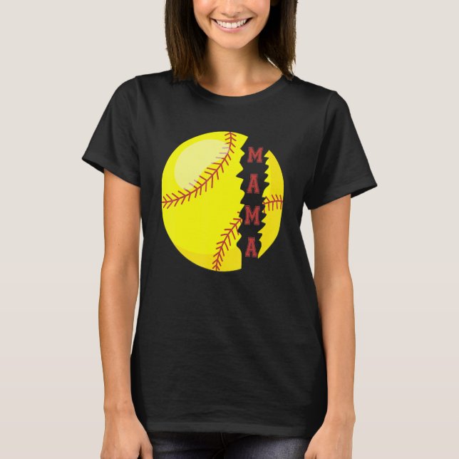Softball Mama Sport  Game Day Mother Day T-Shirt (Front)