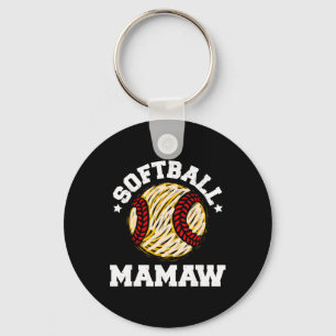 Softball Mamaw Distressed Vintage Funny Grandma Ga Key Ring