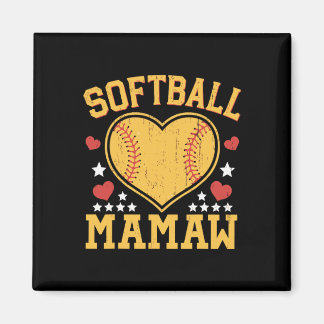 Softball Mamaw Funny Softball Love Heart  Magnet