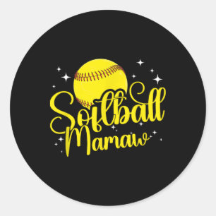 Softball Mamaw Of A Softball Player Mamaw Classic Round Sticker