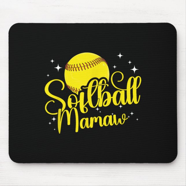 Softball Mamaw Of A Softball Player Mamaw  Mouse Pad (Front)