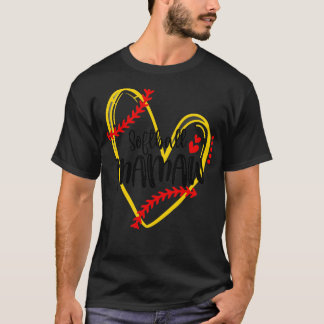 Softball Mamaw Softball Heart T-Shirt