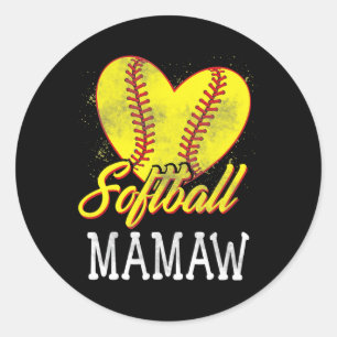 Softball Mamaw Softball Player Classic Round Sticker