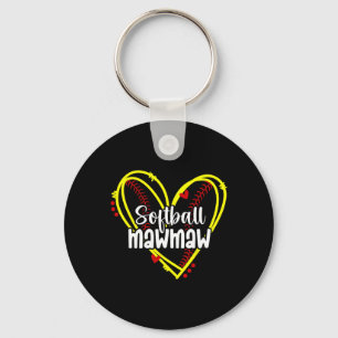 Softball Mawmaw Heart Mawmaw Of A Softball Player  Key Ring