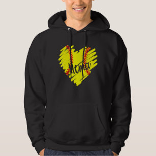Softball Mema Heart Mothers Day Women Cute Hoodie