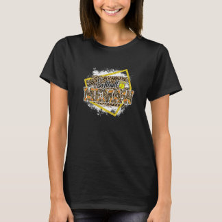 Softball Memaw Leopard Bleached Family Matching   T-Shirt