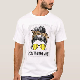 Softball Memaw Life Leopard T-Shirt