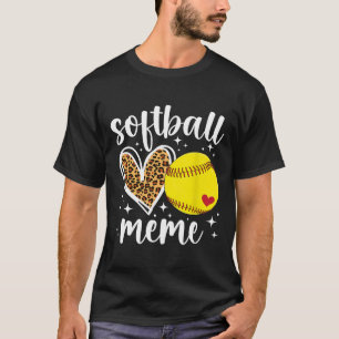 Softball Meme Heart Grandma Meme Of A Softball Pla T-Shirt