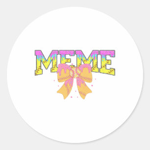 Softball Meme Ice Cream Drip Game Day Family Match Classic Round Sticker