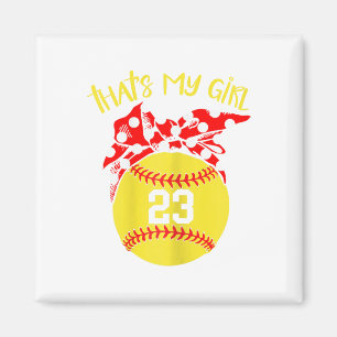 Softball Messy Bun That's My Girl #23 Mom Or Dad X Magnet