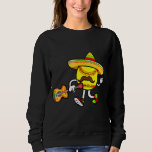 Softball Mexican Guitar Hat Cinco De Mayo Sweatshirt