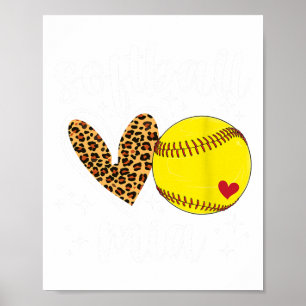 Softball Mia Heart Grandma Mia Of A Softball Playe Poster
