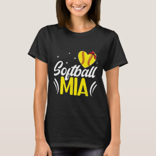 Softball Mia Heart Grandma Mia Of A Softball Playe T-Shirt