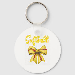 Softball Mimi Coquette Bow Sport Grandma Nana Moth Key Ring