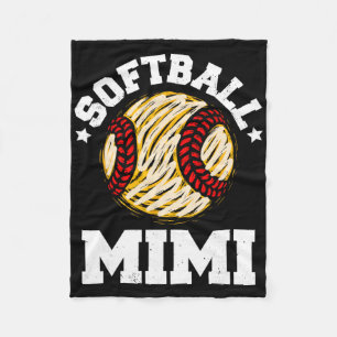 Softball Mimi Distressed Vintage Funny Grandma Gam Fleece Blanket