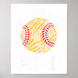 Softball Mimi Distressed Vintage Funny Grandma Gam Poster