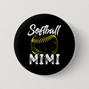 Softball Mimi For Women Family Matching Players Mo 6 Cm Round Badge