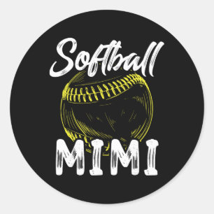 Softball Mimi For Women Family Matching Players Mo Classic Round Sticker