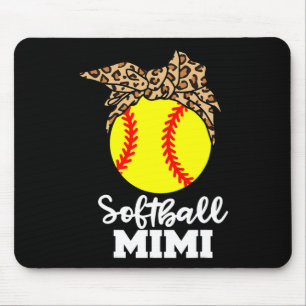 Softball Mimi Funny Leopard Mimi Mouse Pad