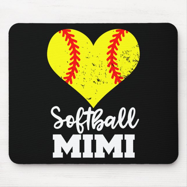 Softball Mimi Funny Softball Player Mimi  Mouse Pad (Front)