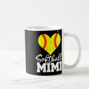 Softball Mimi Heart Funny Heartfelt Love Softball Coffee Mug
