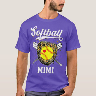 Softball Mimi Leopard Game Day Softball Mother s D T-Shirt