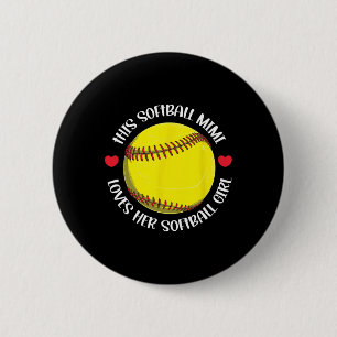 Softball Mimi Proud Mimi Of A Softball Player  6 Cm Round Badge