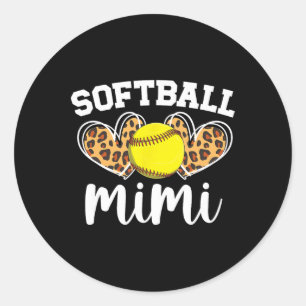 Softball Mimi Proud Mimi Of A Softball Player Mimi Classic Round Sticker