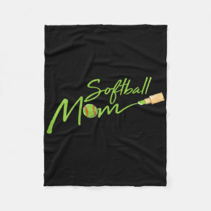 Softball Mom Cool Sport Fan Player Proud Mama Momm Fleece Blanket