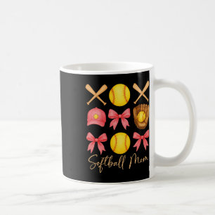 Softball Mom Coquette Bow Funny Coquette Bow Softb Coffee Mug