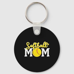 Softball Mom Cute For Mother Love Softball Key Ring
