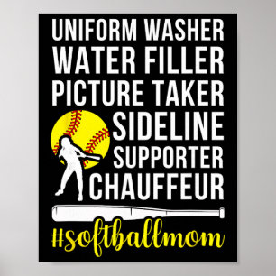 Softball Mom Definition Mom Of A Softball Player M Poster