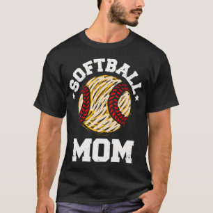 Softball Mom Distressed Vintage Funny Mom Game Day T-Shirt