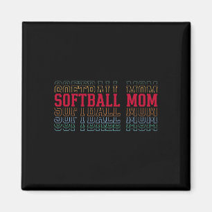 Softball Mom Funny Layered Text Mother Mama Coach Magnet